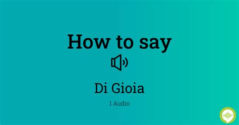 gioia pronunciation.